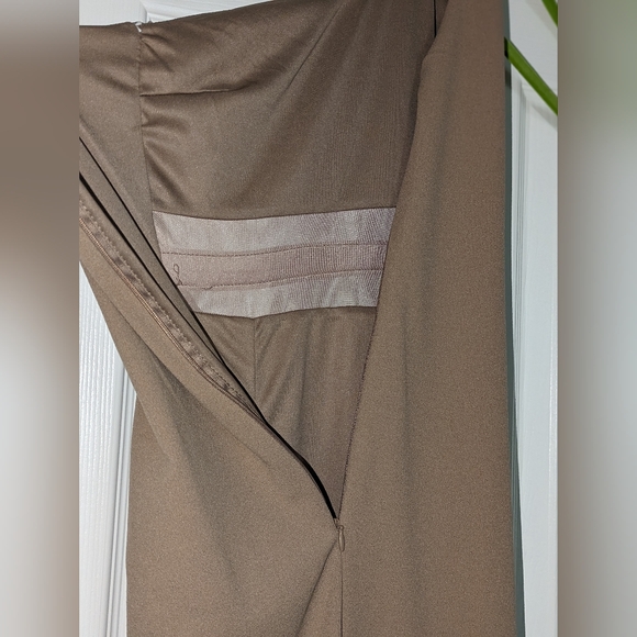 Exceptional Attitude Taupe Mesh One-Shoulder Bodycon Midi Dress Lulus Size XS - Picture 8 of 9